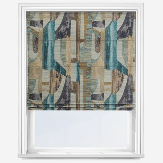 Berlin Teal Roman Blind