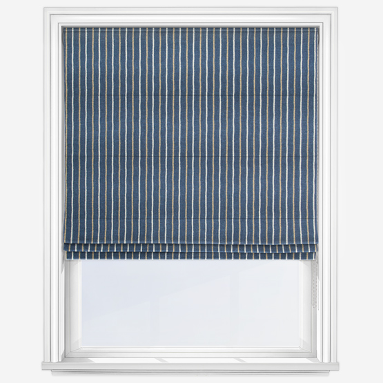 Cromer Stripe Indigo Roman Blind