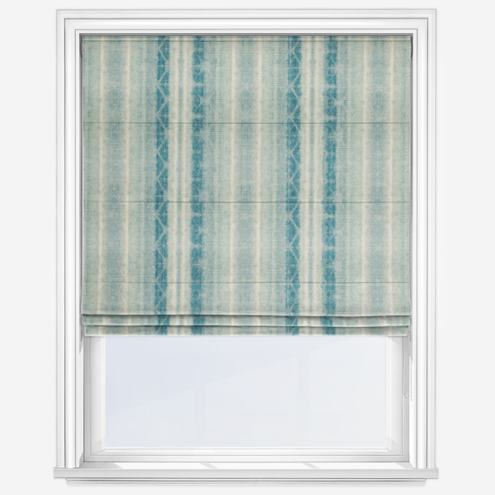 Delamere Stripe Teal Roman Blind