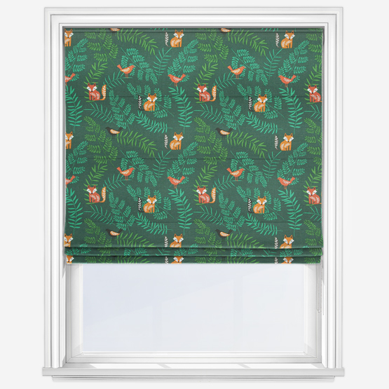 Fern Forest Jade Roman Blind