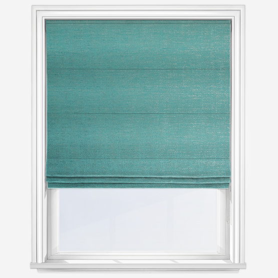 Glimmer Teal Roman Blind