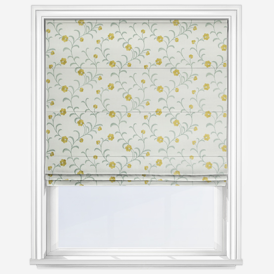 Japonica Ochre Roman Blind