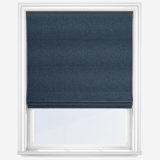 Lux Boucle Oxford Blue Roman Blind