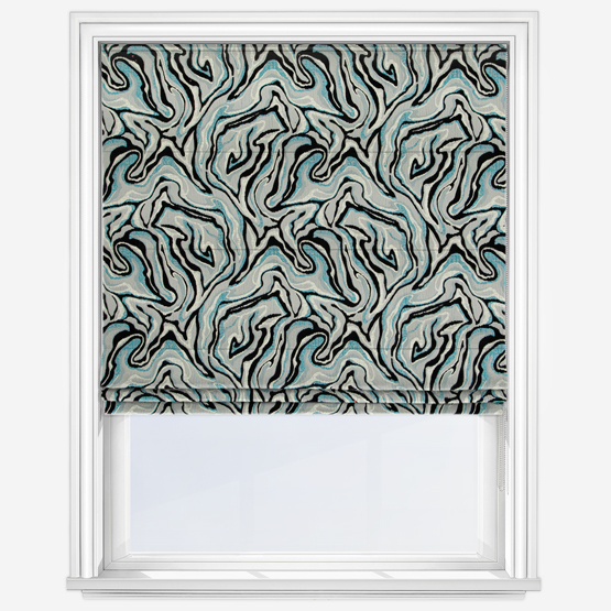 Magma Teal Roman Blind