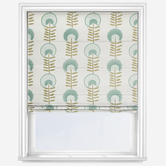 Scandi Floral Seafoam Roman Blind