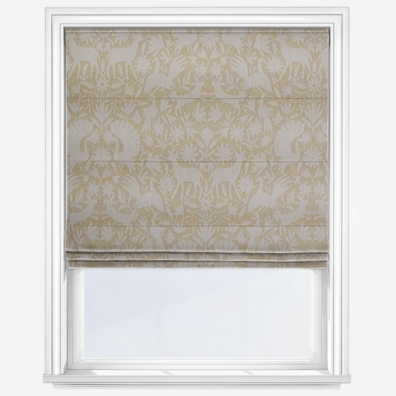 Scandi Wildlife Ochre Roman Blind