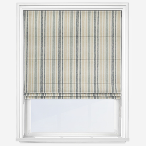 Tiverton Stripe Indigo Roman Blind