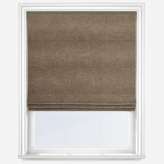 Malaga Herringbone Chocolate Roman Blind