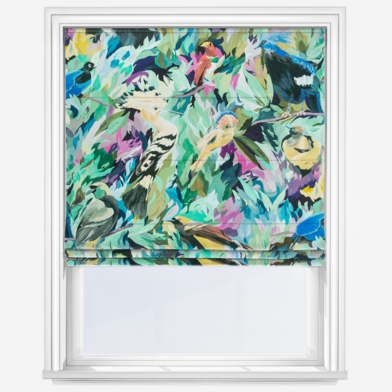 Harlequin Dance of Adornment Wilderness Nectar and Pomegranate Roman Blind
