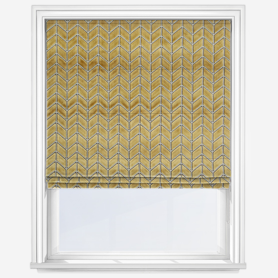 Harlequin Perplex Ochre Roman Blind