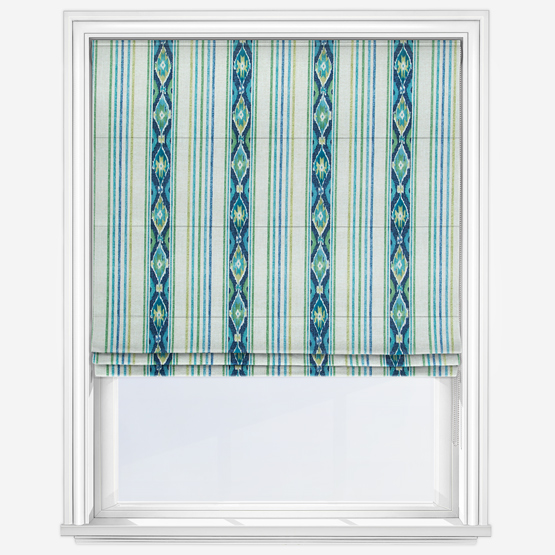 Boho Stripe Arctic Roman Blind