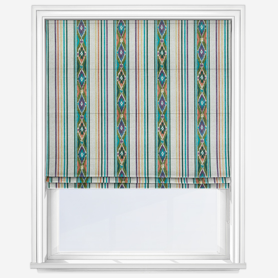 Boho Stripe Olivene Roman Blind