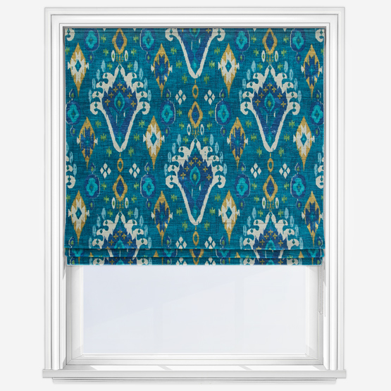 Boho Teal Roman Blind