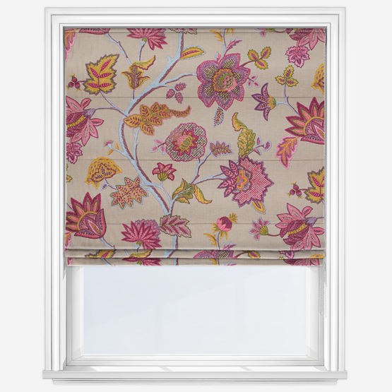 Chanderi Cerise Roman Blind