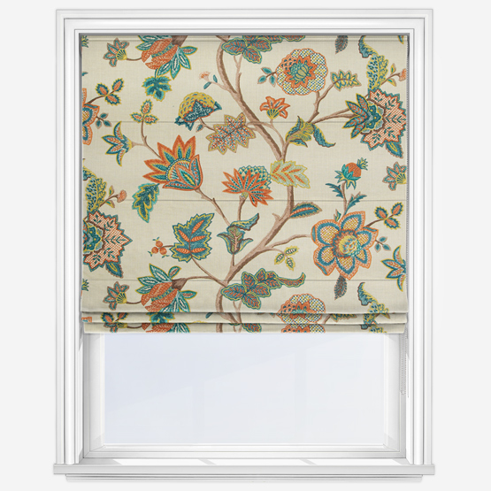 Chanderi Papaya Roman Blind