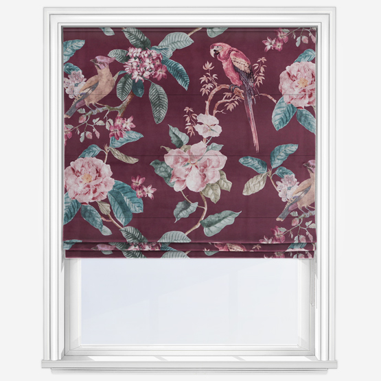 Enchanted Garden Damson Roman Blind