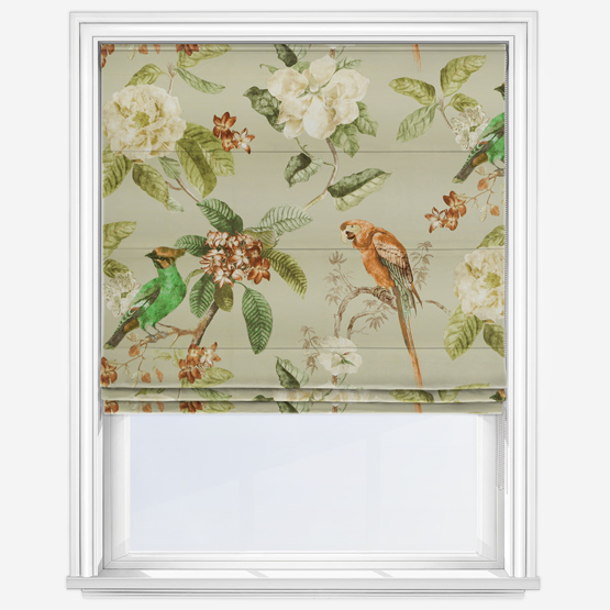 Enchanted Garden Pistachio Roman Blind