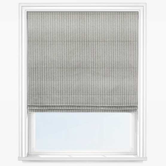 Pencil Stripe Pewter Roman Blind