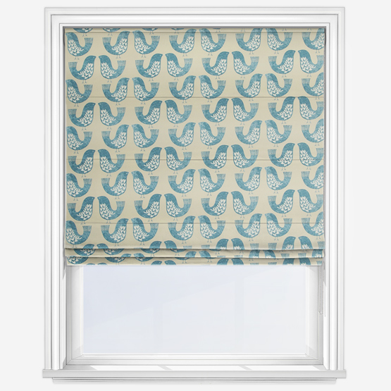 Scandi Birds Capri Roman Blind