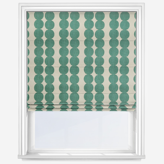 Segments Teal Roman Blind