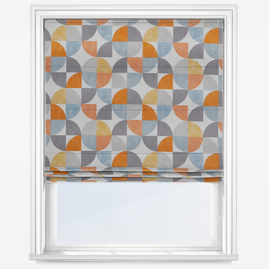 Spiral Tangerine Roman Blind