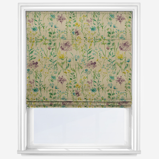 Wild Fields Jade Roman Blind