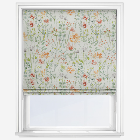 Wild Flowers Clementine Roman Blind