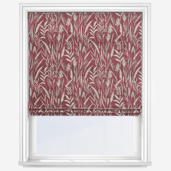 Wild Grasses Rosewood Roman Blind