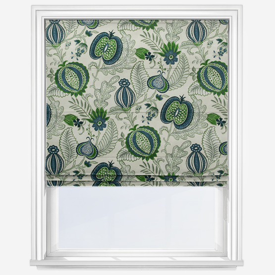 Winter Fruits Navy Roman Blind