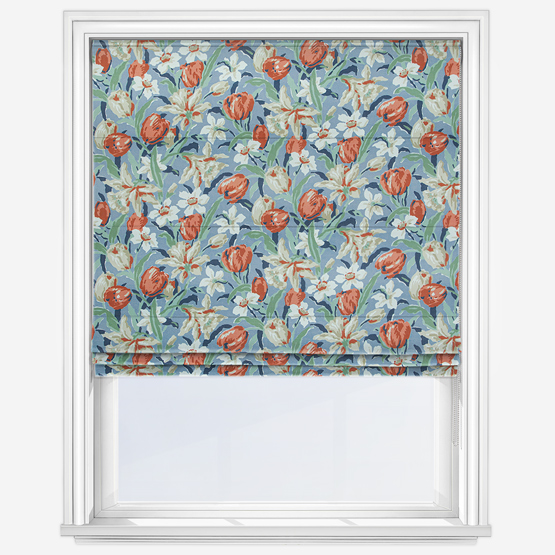 Laura Ashley Tulip Dusky Seaspray Blue Curtain