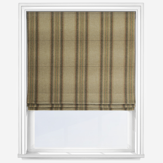 MOON Wentworth Stripe Natural Olive Roman Blind