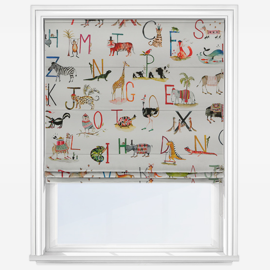 Animal Alphabet Paintbox Roman Blind