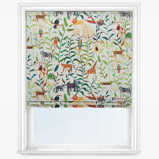 Hide and Seek Jungle Roman Blind