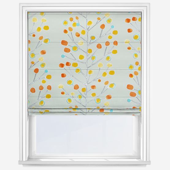 Scion Berry Tree Neutral and Tangerine Roman Blind