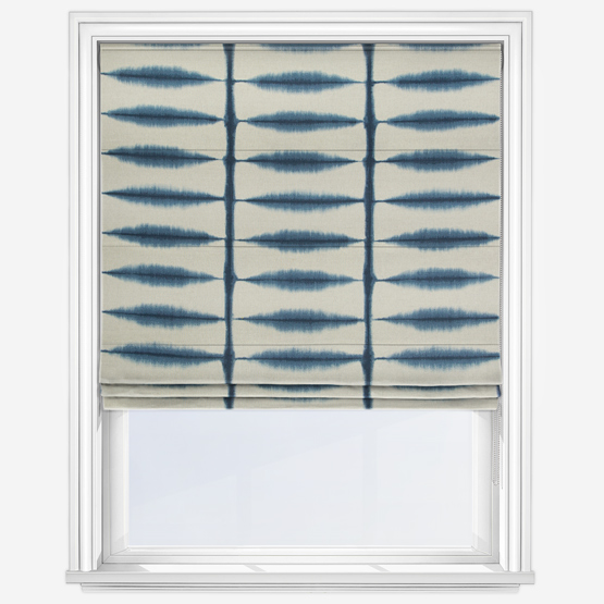 Scion Shibori Indigo Linen Roman Blind