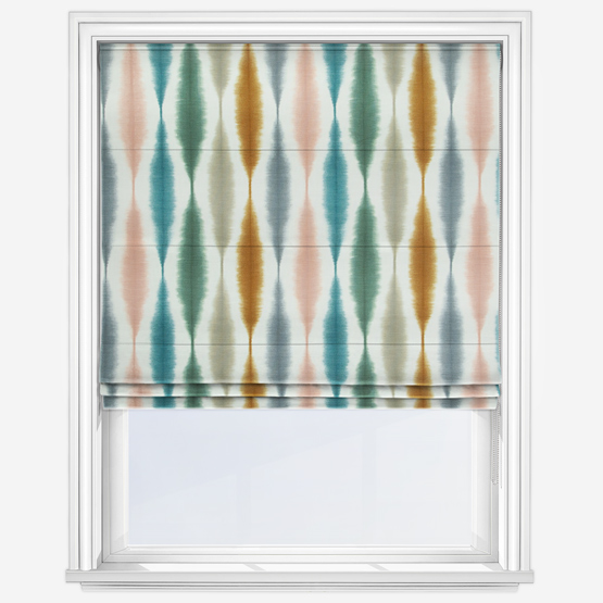 Scion Usuko Olive Ginger and Teal Roman Blind