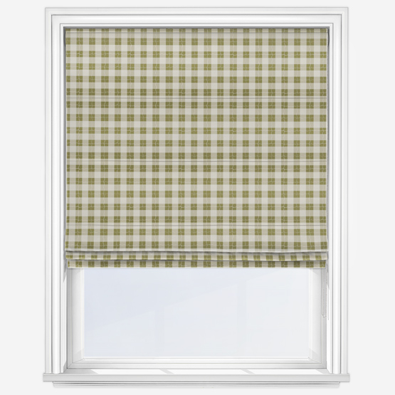 Sonova Studio Gingham Olive Roman Blind