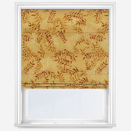 Sonova Studio Kaleidoscope Leaves Mustard Roman Blind