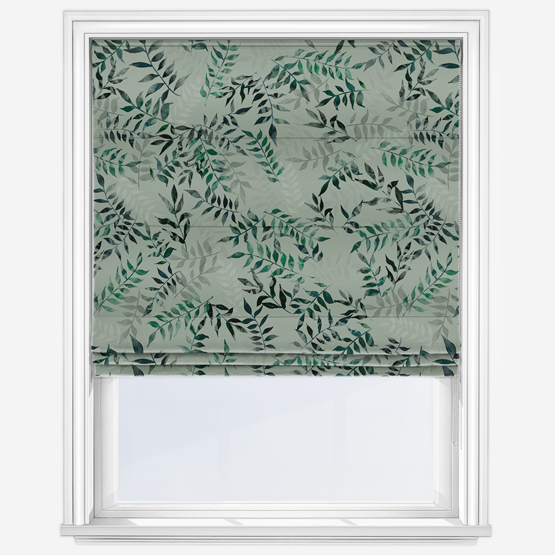 Sonova Studio Kaleidoscope Leaves Sage Roman Blind