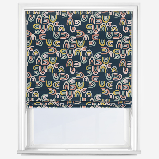 Sonova Studio Over the Rainbow Indigo Roman Blind