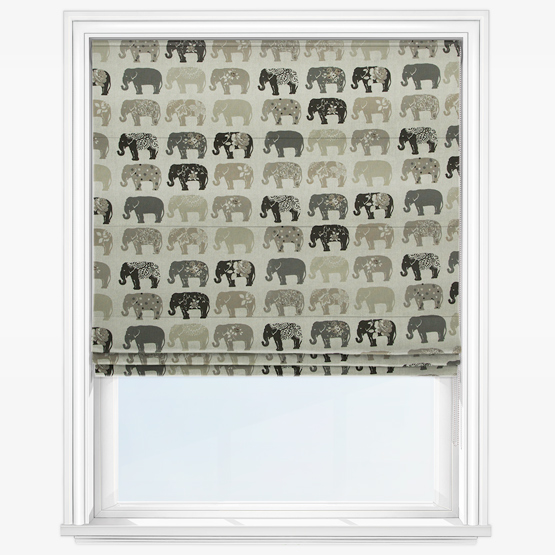 Elephants Natural Roman Blind