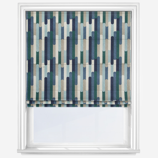 Seattle Mineral and Navy Roman Blind