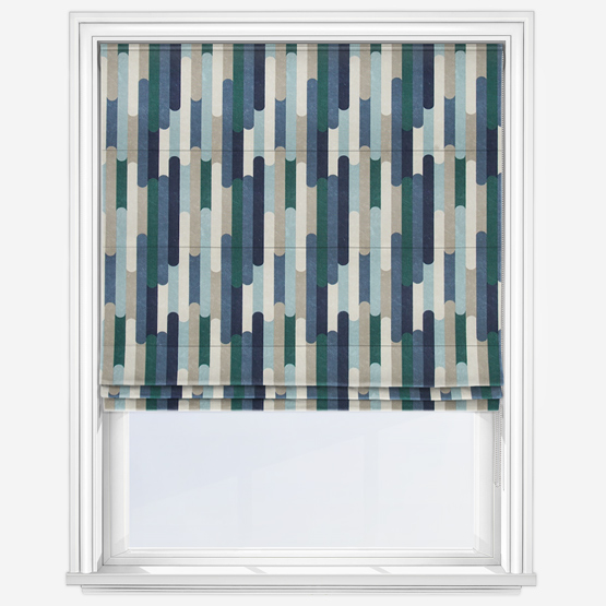 Seattle Mineral and Navy Roman Blind