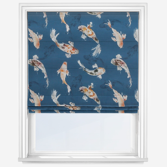 Voyage Koi Carp Cobalt Roman Blind