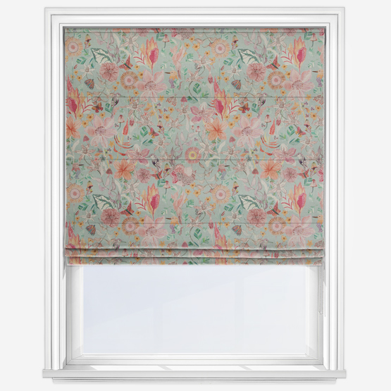 Voyage Primrose Duck Egg Blue Roman Blind