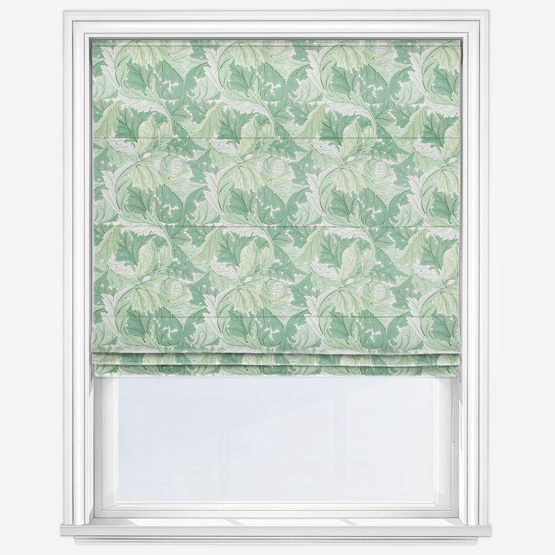 William Morris Acanthus Apple and Sage Roman Blind