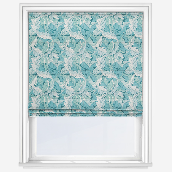 William Morris Acanthus Teal Roman Blind