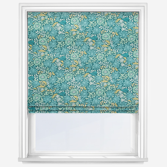 William Morris Mallow Teal Roman Blind