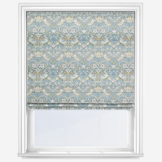 William Morris Strawberry Thief Slate and Blush Roman Blind