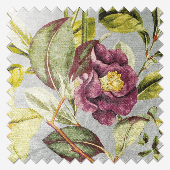 Clarke & Clarke Passiflora Slate Amethyst cushion